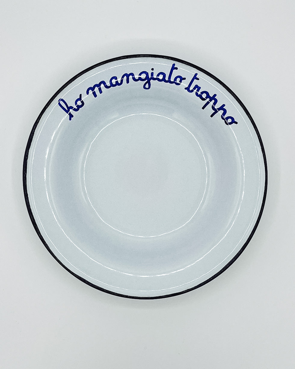 Piatto Smaltato - HO MANGIATO TROPPO