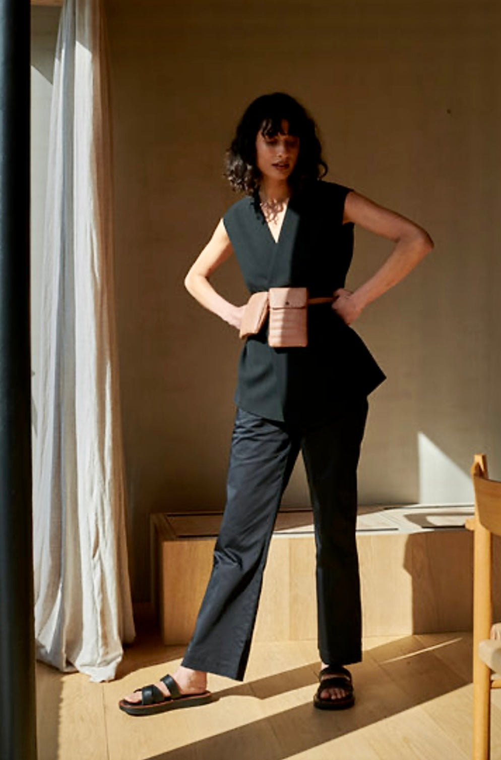 Monk & Anna , cintura con portafoglio e porta cellulare colore Torrone